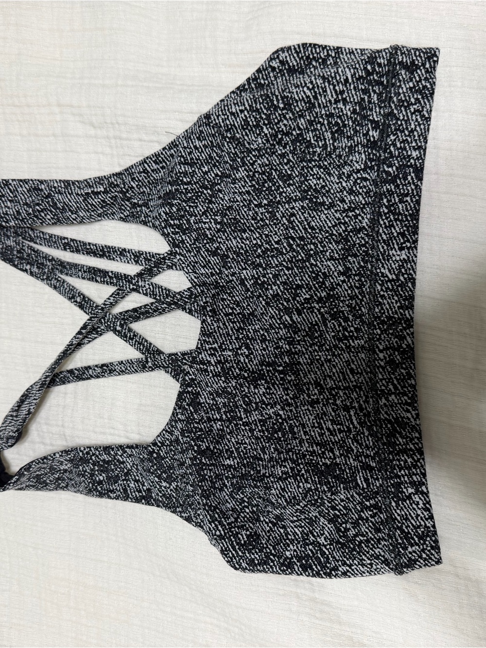 Lululemon Grey Black Marled Strappy Sports Bra